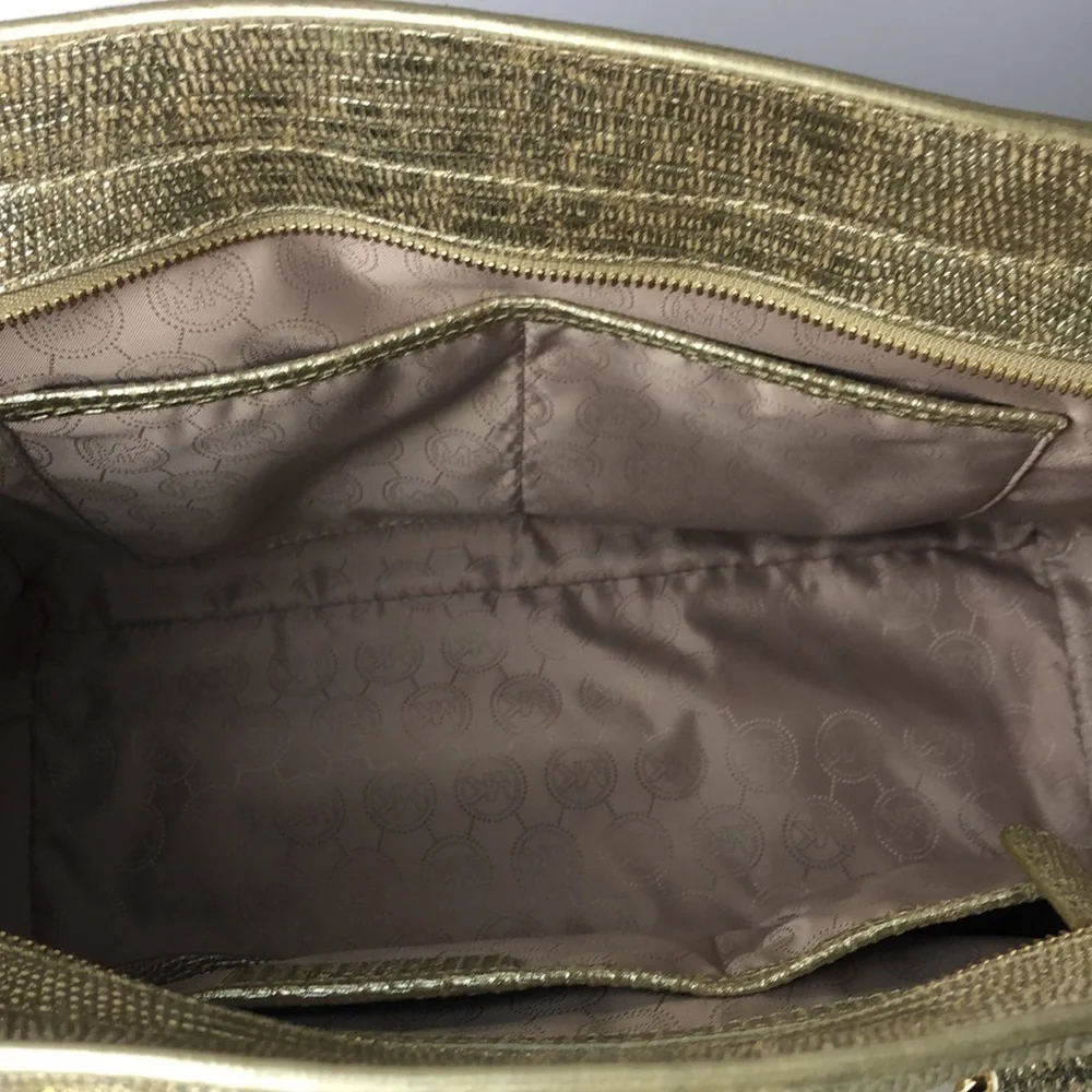 Michael Kors Selma Metallic Gold Satchel